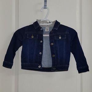 Okie dokie denim jacket with hood for boys 24M